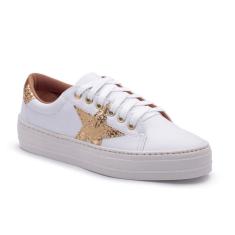Tênis Feminino Branco Traseirinha Oncinha  (TH121-TH122-TH123) - Mena 