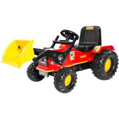 Mini Trator Pedal Infantil Biemme Farmer com Pá e Caçamba - Vermelho