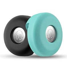 Compatível com suporte de Airtag para coleira de cachorro, capa de silicone Cibaabo compatível com Airtags da Apple para coleira de animais de estimação de 2 a 3 cm