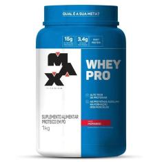 Whey Protein 1kg - Max Titanium - Proteína Concentrada-Unissex