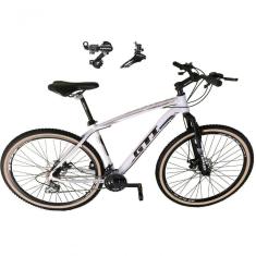 Bicicleta Aro 29 Gti Roma Alumínio 21v Câmbios Shimano Freio A Disco C- Pneu Faixa Bege Branco 19