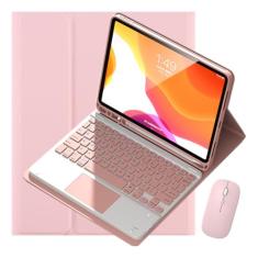 Capa Para Tablet, Capa + Mouse e Teclado Magnético Bluetooth Destacável Para Samsung Tab A7 T500/T505 10.4 (Rosa, Teclado de toque)