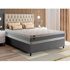 Conjunto Cama Box Espuma Oxford Verde Casal 138x188x67 - King House