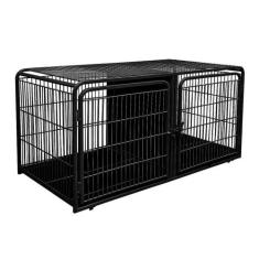 Canil Gaiola Duplo Superior Cães Cachorro Pet Shop Tosa - Açomix, Pret