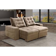 Sofá Retrátil e Reclinável 2 Lugares Pará Suede Cappuccino