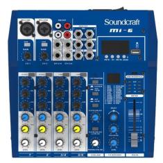 Mesa de Som Soundcraft MI-6 Analógico com 6 Canais