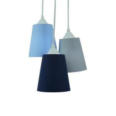 Lustre Pendente Quarto de Bebê Azul Marinho, Azul Bebê e Cinza - Crie 