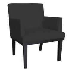 Poltrona Decorativa Vitória Sala e Recepção Com Base de Madeira Suede 