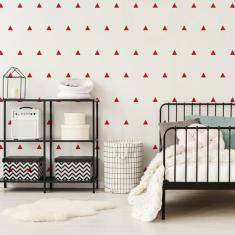 Adesivo de Parede Triângulos Vermelhos 121un - Quartinhos
