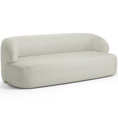 Sofá 3 Lugares Curvo Orgânico Para Sala Living 180cm Barolo L06 Linho Cru - Lyam Decor