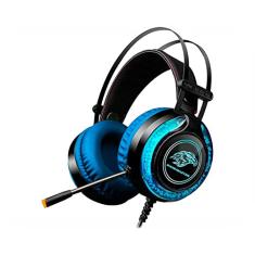 Headset K-Mex Gamer ARS9 LED RGB Com Microfone Preto/Azul
