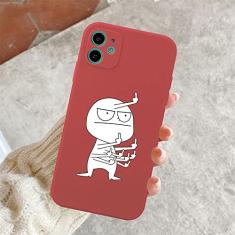Capa de telefone engraçada para iphone 11 12 13 pro max mini capas de dedo médio para iphone 7 8 plus x xr xs max capa traseira macia, vermelho t2620, para iphone 12 pro