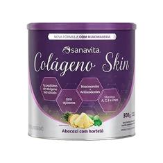 Sanavita Colágeno Skin - Pele Saudável - Abacaxi com Hortelã - Lata 300g