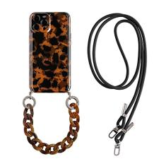 Amber Leopard Crossbody Lanyard Marble chain silicone case para iphone 13 Pro Max 12 MiNi 11 Pro Max XR X XS Max 7 8 plus SE 2020,A,para iphone 11
