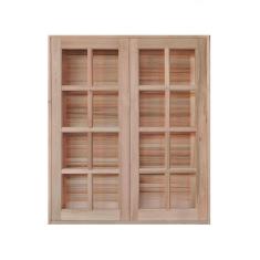 Janela de Madeira Abrir 120x100cm 4 Folhas Rodam Marroml