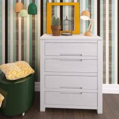Cômoda 4 Gavetas Madeira Maciça Madma ArteMobili Branco