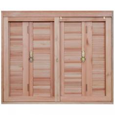 Janela de Madeira Veneziana 120x140cm Com Caixilho 12cm  EWK 260 Rondosul Marroml