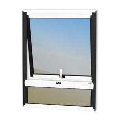 Janela de Alumínio Maxim-Ar com Bandeira 80x80cm Vidro Espelhado Confort Brimak Mix Preto