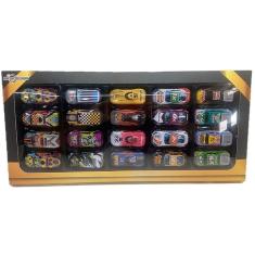 Kit com 20 Carrinhos de Corrida Miniatura KZ957-029 - Dorémi
