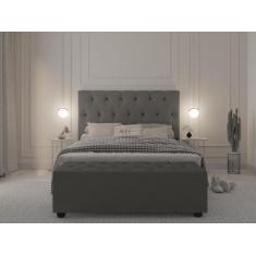 Cabeceira Italia Estofada Com Pés E Recamier Com Baú Para Cama Queen -