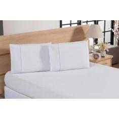 Jogo De Lençol 200 Fios Casal Liso Ponto Palito - Várias Cores - Lalu 