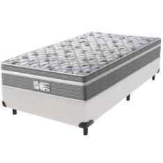 Cama Box Branco e Colchão Evolution Molas Ensacadas Solteiro Probel