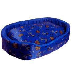 Cama Europa para Cachorro e Gato I love Pet Média Lavável Azul Estampa