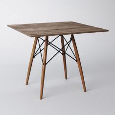 Mesa Eiffel Wood Tampo Quadrado De Madeira 90 Cm Amêndoa Asturias - Cor: Marrom