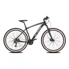 Bicicleta Aro 29 Ksw Xlt 24v K7 Câmbios Shimano Freio Hidráulico Garfo Trava Pneu Faixa - Preto/prata Tam.17