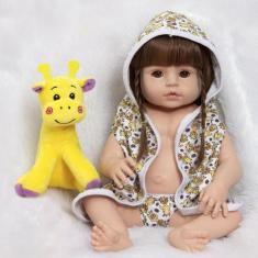 Boneca Reborn Recém Nascida Fofa Roupão Pelúcia Vários Itens - Cegonha