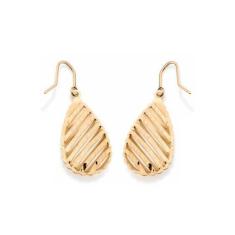 Brinco Rommanel Banhado Ouro Gancho Gota Diamantada Vazada 524008, 0