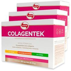 Kit 3 Colágeno Hidrolisado Colagentek Vitafor 30 Sachês