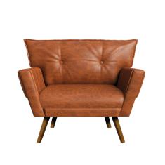 Poltrona Anitta Corano Nozes Pés Trapézio Castanho D03 - D'Rossi