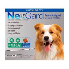 Nexgard Contra Pulgas E Carrapatos Para Cães De 10,1 A 25Kg 3 Tabletes