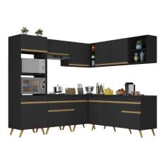 Armário De Cozinha Completa De Canto V245Dourado