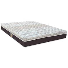 Colchão King Castor Sleep Class Híbrido com Euro Pillow e Molas Ensacadas 25x193x203 cm - Branco, Cinza e Marrom