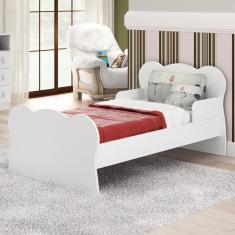 Mini Cama Infantil com Proteção Lateral Arco-íris DJD Móveis Branco