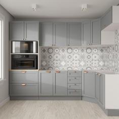 Cozinha Modulada 7 Peças sem Tampo 3 Aéreos 3 Balcões e Torre Quente Arizona CabeCasa MadeiraMadeira Branco/Cinza