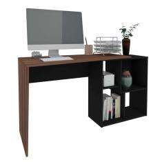 escrivaninha com estante urban flex ipê e preta