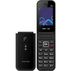Celular idoso positivo Flip P51 4G tela 2.4 com função modem e botão S