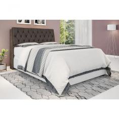 Cabeceira Box Queen 1,58 Isis Chocolate Com Capitonê Marrom - Framar Móveis