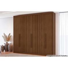 Guarda Roupa Casal 6 Portas 4 Ripadas e 8 Gavetas Grécia Cacau - Conqu