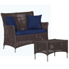 1 Sofá Área e Mesa Igapó Alumínio Pintura Fendi Corda Náutica Estofado