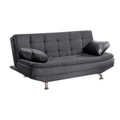 Sofá Cama Valencia 3 Lugares Reclinável Veludo Cinza Speciale Home, Ci