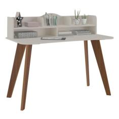 Escrivaninha Retrô 120cm Multimóveis CR25210, Off White/Cedro