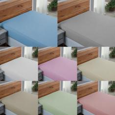 Lençol com Elástico Solteiro 200 Fios 100% Algodão Roupa de Cama Box A