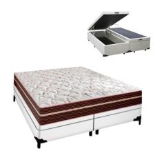 Cama Box Baú Queen Branca Berlim Probel Molas Superlastic