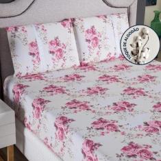 Lençol King Estampado Com Elástico Malha 100% Algodão Macio - Meta Mar