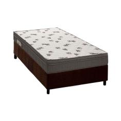 Cama Box Solteiro: Colchão Espuma D45 Ortobom Light Ortopilow + Base Crc Suede Brown(88X188)