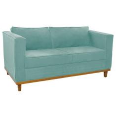 Sofá 2 Lugares Europa Suede Amarena Móveis, Azul Tiffany